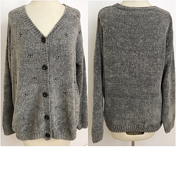 📍FLASHSALE Whimsy Chenille Cardi Sweater Button M - Picture 5 of 5